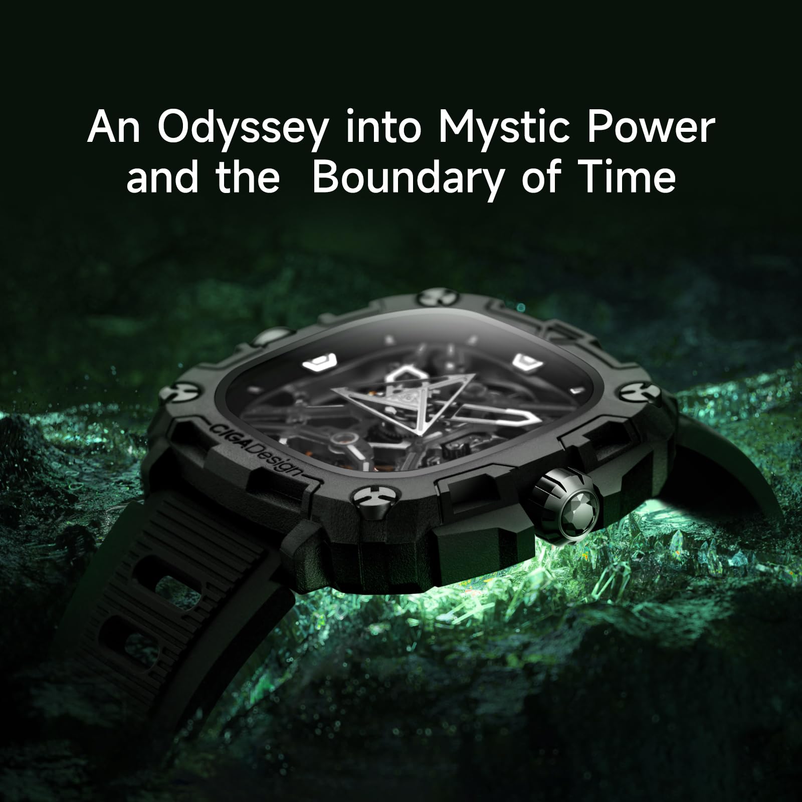 CIGA Design Orologio meccanico automatico, serie X, Eye of Horus, da uomo, con cassa in bioceramica e cinturino in silicone, Moderno
