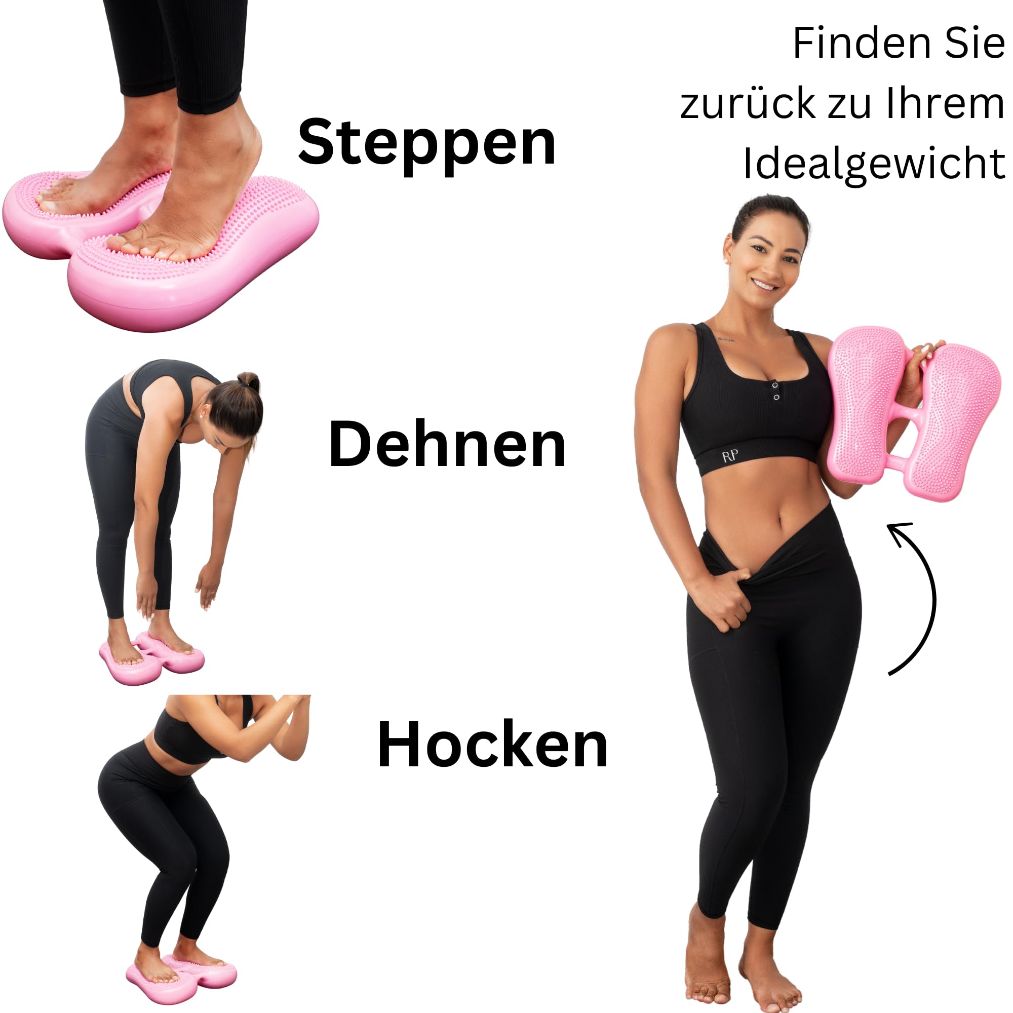 Air Stepper, Aufblasbarer Yoga Fuß Balance, tragbare Fitnessgeräte für zuhause, Trainingsgeräte für Fitnessübungen, Step Gewichtsabnahme, Balance Board & Krafttraining, inkl. Pumpe