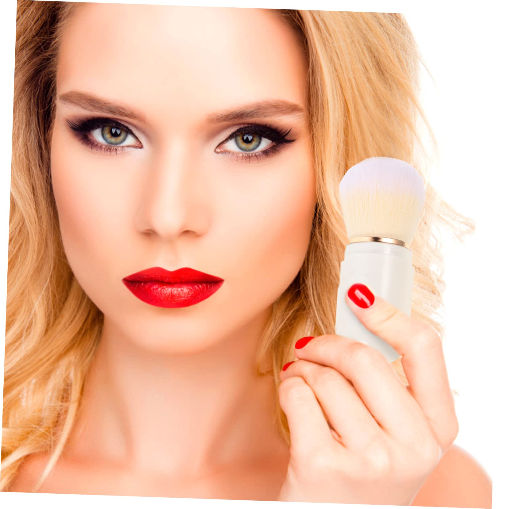 Healeved 3juegos Pinceles De Maquillaje Profesional Portátiles Con Espejo Para Aplicación De Cosméticos Para Viajes y Uso Diario