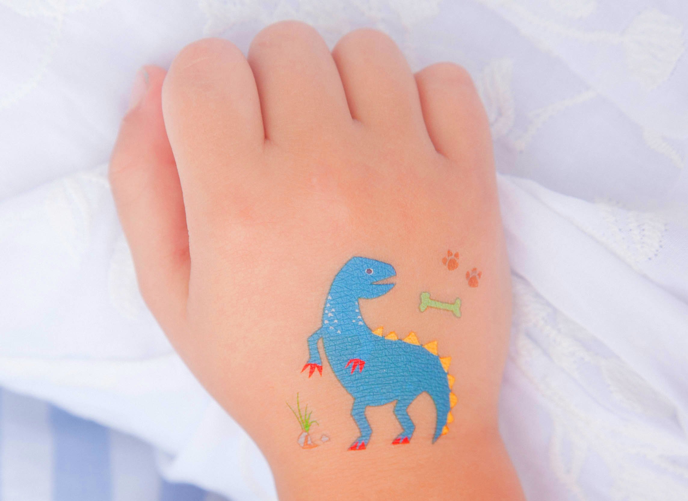 Dinosaur Temporary Tattoos for Kids 12 Sheets/ 24 Tattoos Dinosaur Party Favors, Birthday