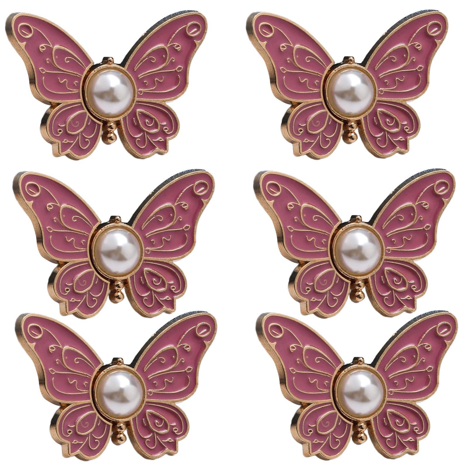 Msioytog 1/6 Pcs Butterfly Trousers Waist Tightener Button Pins Jeans Waist Buckles Not Sewing Required Trouser Button Pins