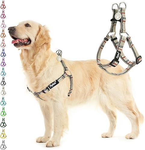 Miniatura 19 de PUPTECK Arnés para perro sin tirones, suave y ajustable, de nailon básico, chaleco para cachorros para caminar al aire libre con etiqueta