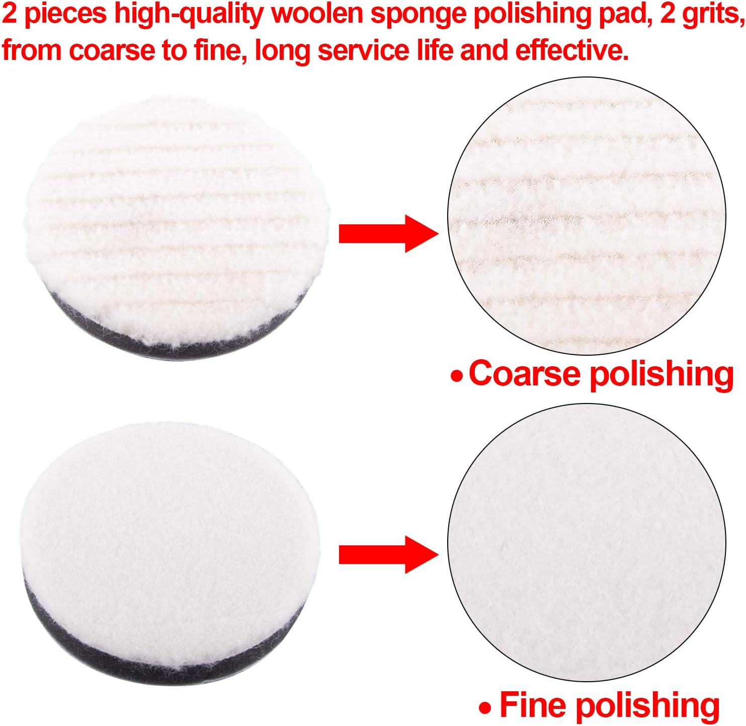 SIQUK 38 Pieces Car Polishing Pad Kit 3 Inch Buffing Pads Foam Polish Pads Polisher Attachment for Drill - Image 3