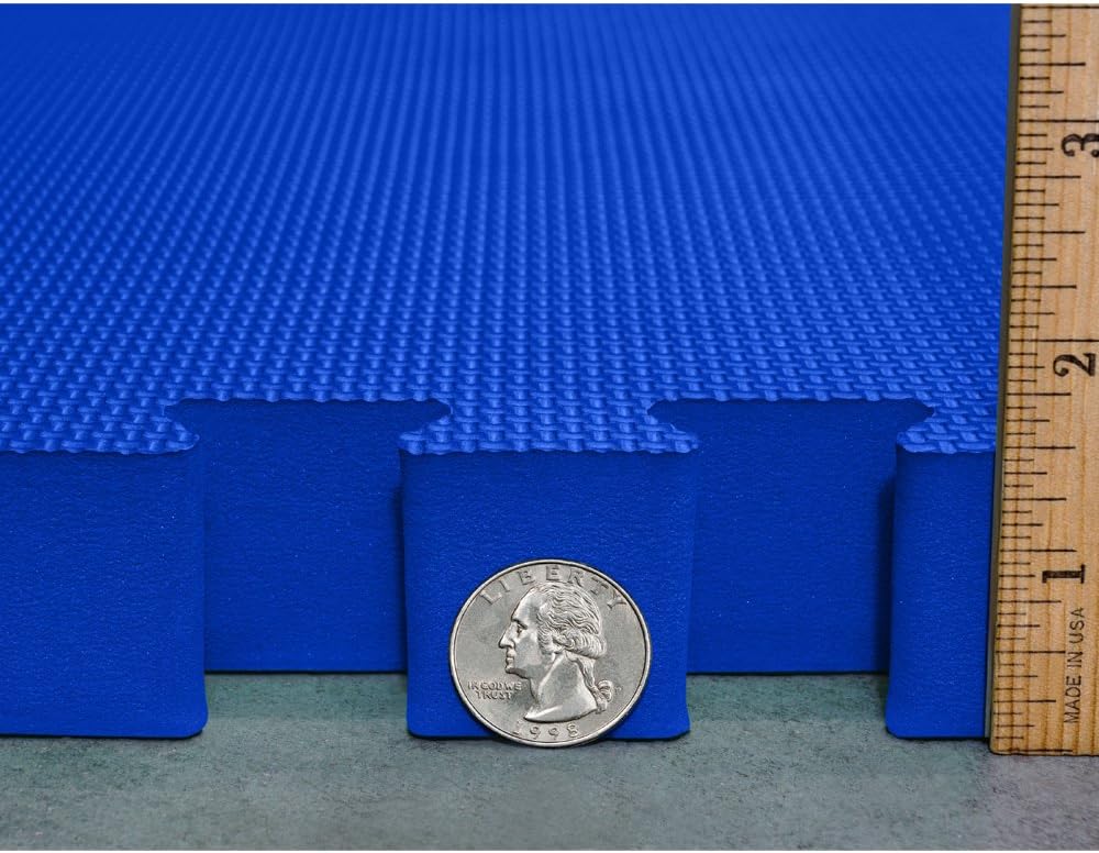 Black 1.5" Thick Interlocking EVA Foam Mat Tiles for MMA and Gymnastics