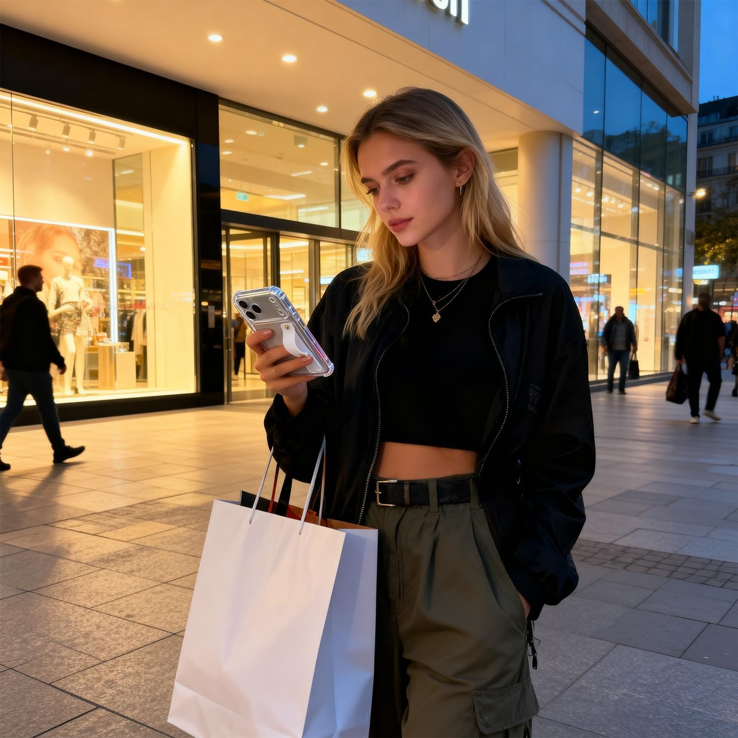 siduater Strap Case for 6.3" iPhone 17 Pro with Wristband Kickstand, Clear Soft TPU Protective Shockproof Bumper Rugged Cover, Adjustable Hand Grip Loop for iPhone 17 Pro 6.3 Inch, Crystal Clear - Image 4