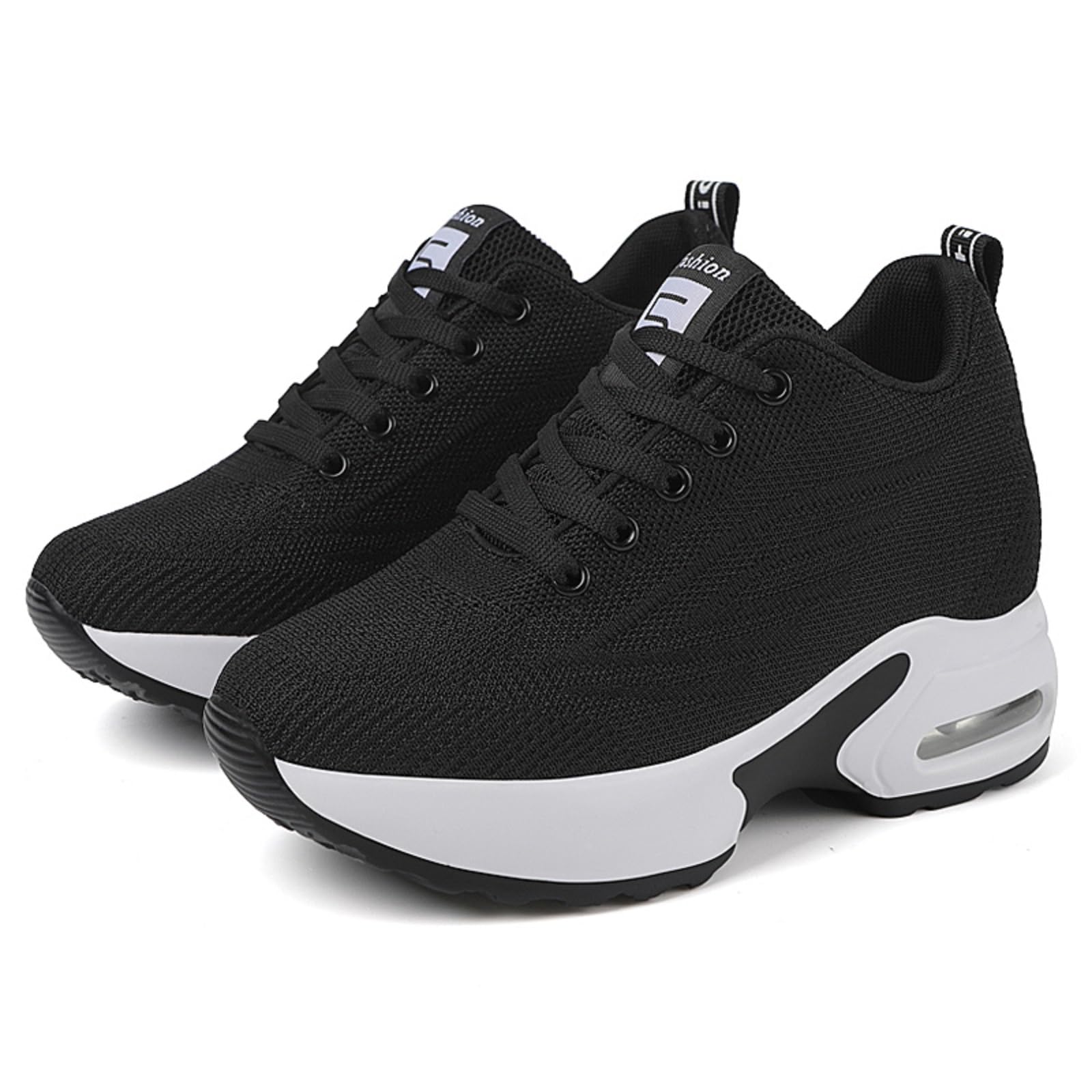 Damskie buty sportowe z klinowym obcasem, lekkie buty do biegania, oddychające, wygodne, antypoślizgowe, do fitnessu, na siłownię, spacery, buty rekreacyjne, 8,5 cm
