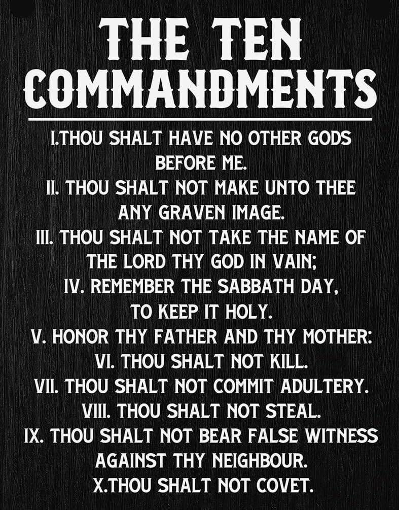 FNYUVNFAF Inspirational Commandments Poster Ten Commandments Bible Verses Christian Rustic Wall-Art Scripture Gift Unframed,16x24inch(40x60cm)