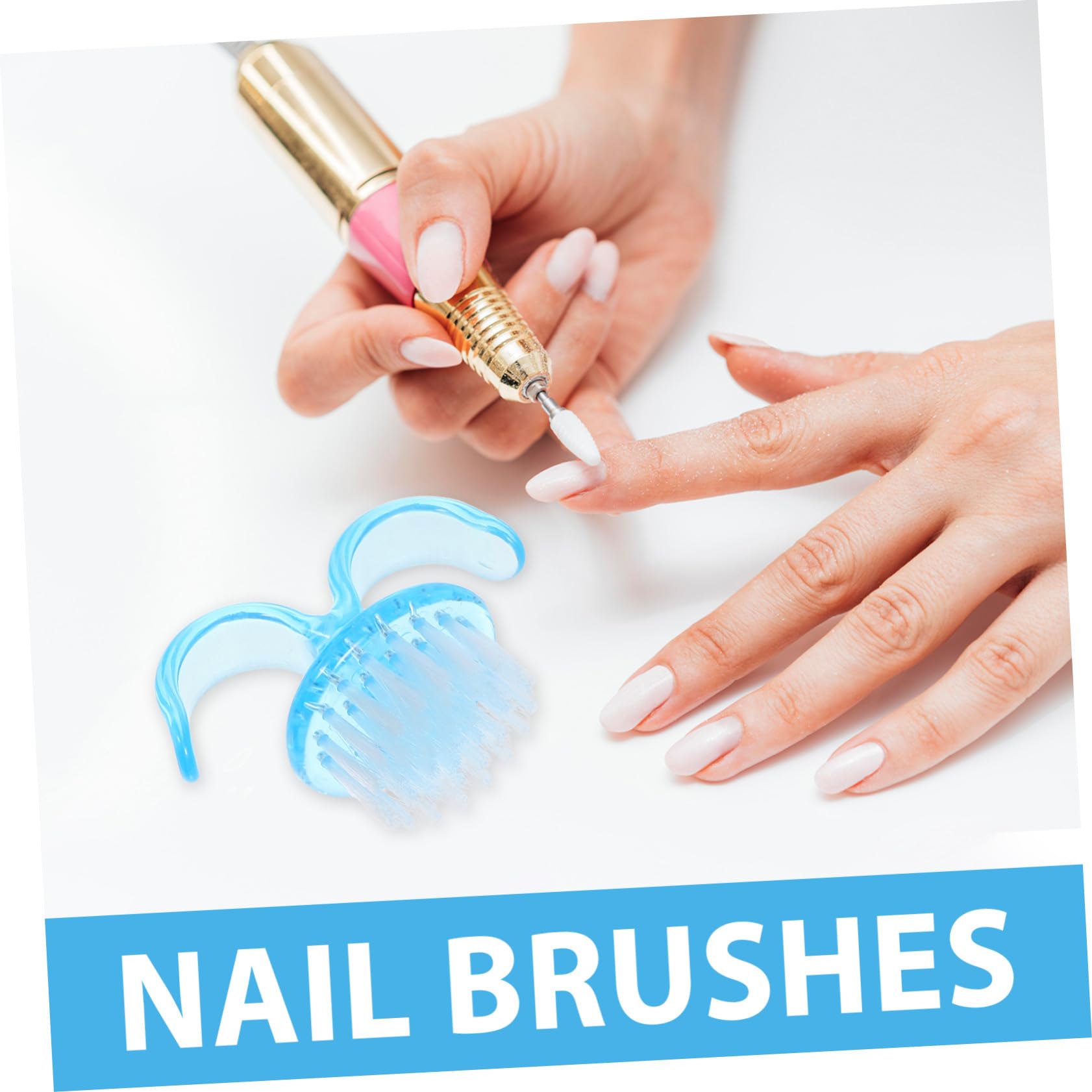 Mikinona 8 Piezas Cepillos de Uñas con Mango Cepillos de Polvo de Uñas de Plástico Resistente Cerdas Suaves para Limpieza Precisa de Manicura Casa y Salón Diseño Compacto Portátil