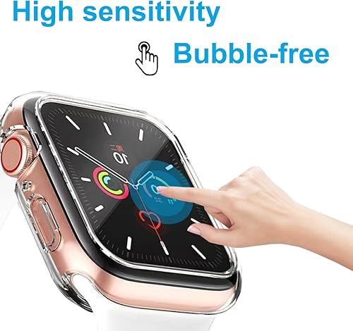 Miniatura 2 de Paquete de 4 fundas compatibles con Apple Watch Series 8 Series 7 de 1.772 pulgadas, protector de pantalla suave HD de alta sensibilidad con TPU en