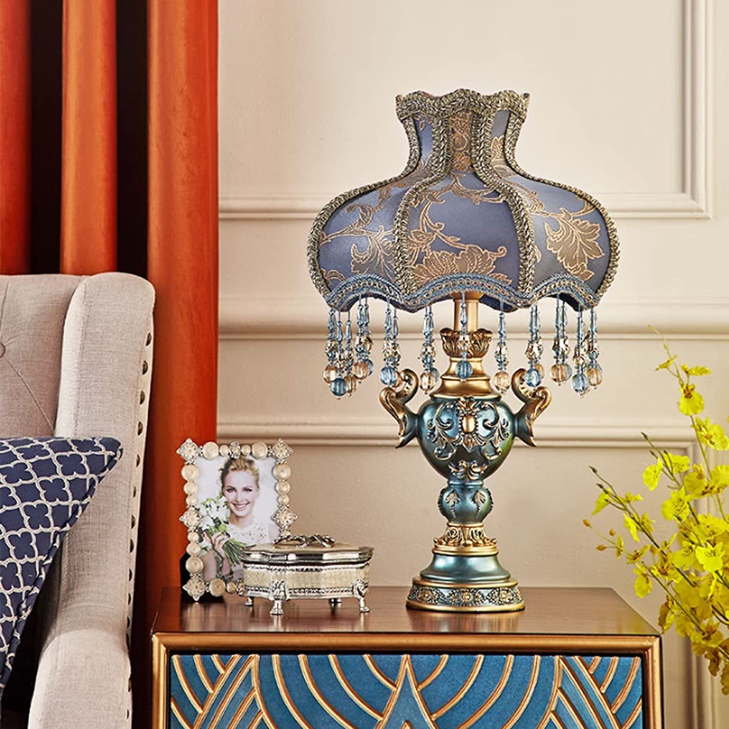 Lámpara de Mesa Lampada da Tavolo in Resina Luce Lusso Comodino Lampada Creativa da Letto Comodino Lampade Retro Crafts Decorazione Regali dormitorio y Sala de estar
