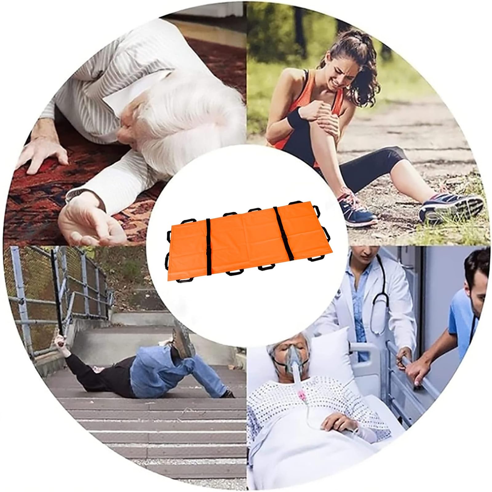Medizinische Rettungstrage Tragbare Faltbare Starkes Nylon Anti-Rutsch Anti-Zerreißen Fix Griffen Leicht Zuverlassig Patiententransport Jede Umgebung,01,180 * 70cm