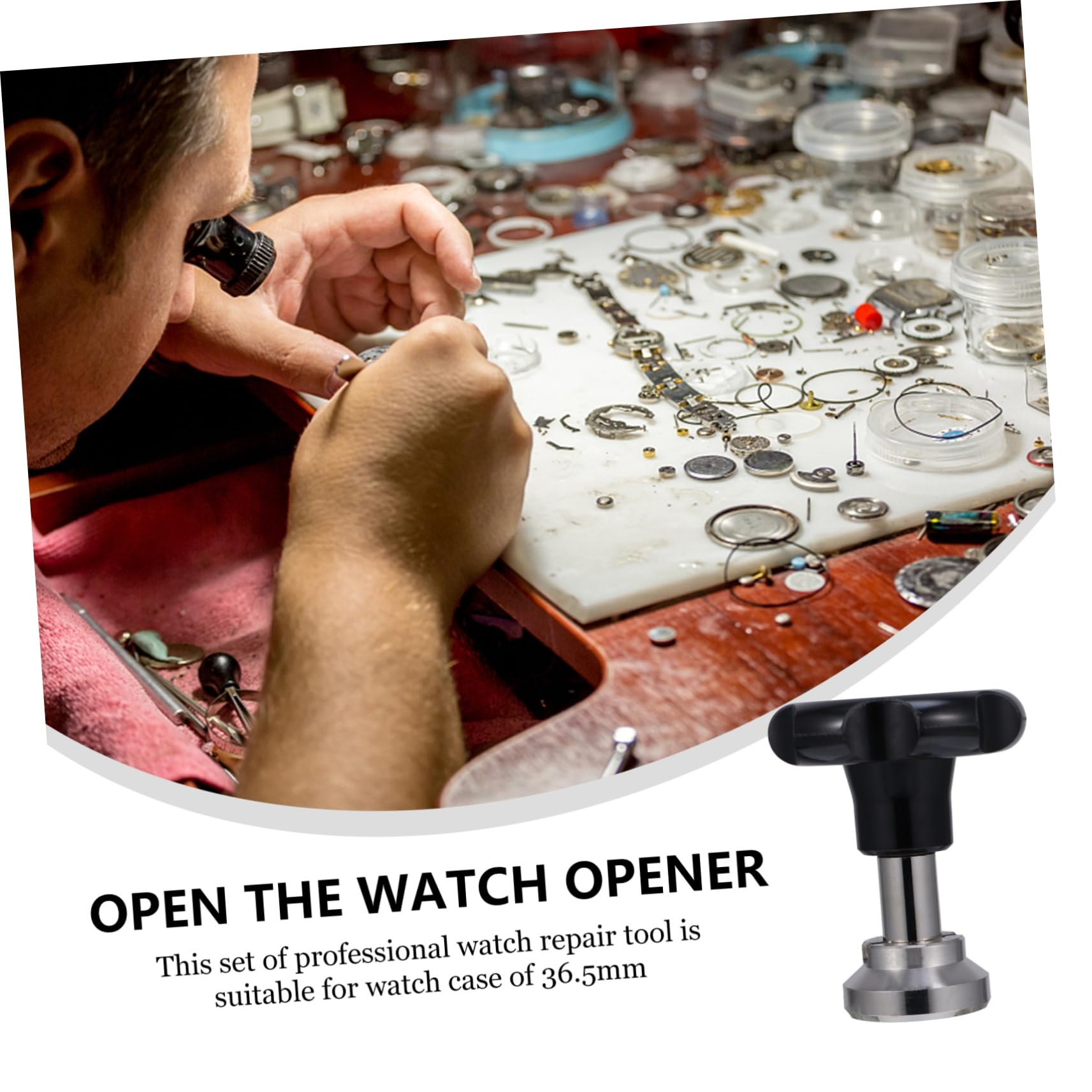 Removedor de Tapa Trasera de Reloj 36, 5mm de Acero Negro