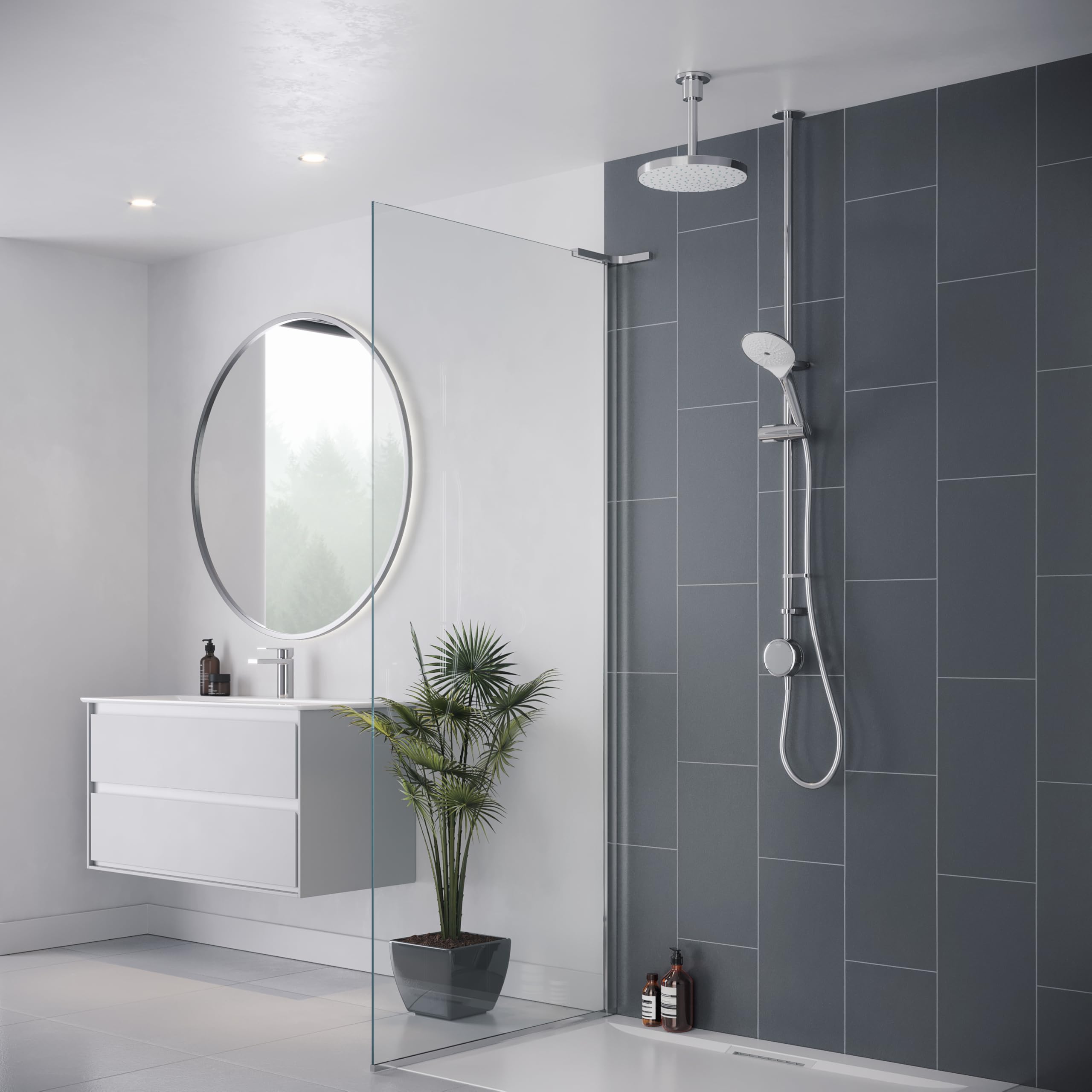 Mira Activate with ColdBoost Ceiling Fed Dual Outlet Digital Shower - Gravity Pumped 1.1903.092