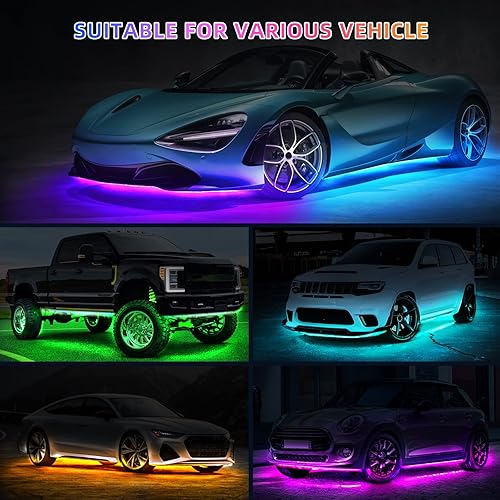 Miniatura 12 de 12 vainas RGB LED Rock Lights para camiones, carrito de golf, camioneta, todoterreno, RV, UTV, ATV, SUV, kit impermeable multicolor para autos