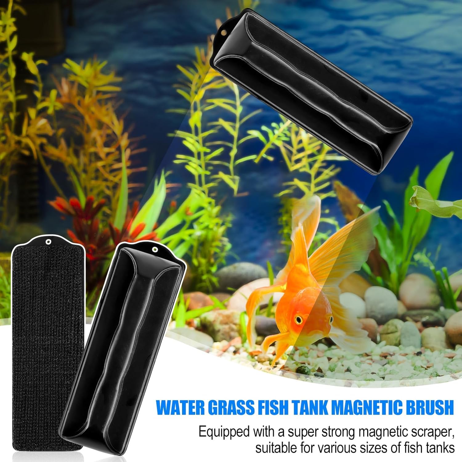 Strumento magnetico per la pulizia dei vetri acquario