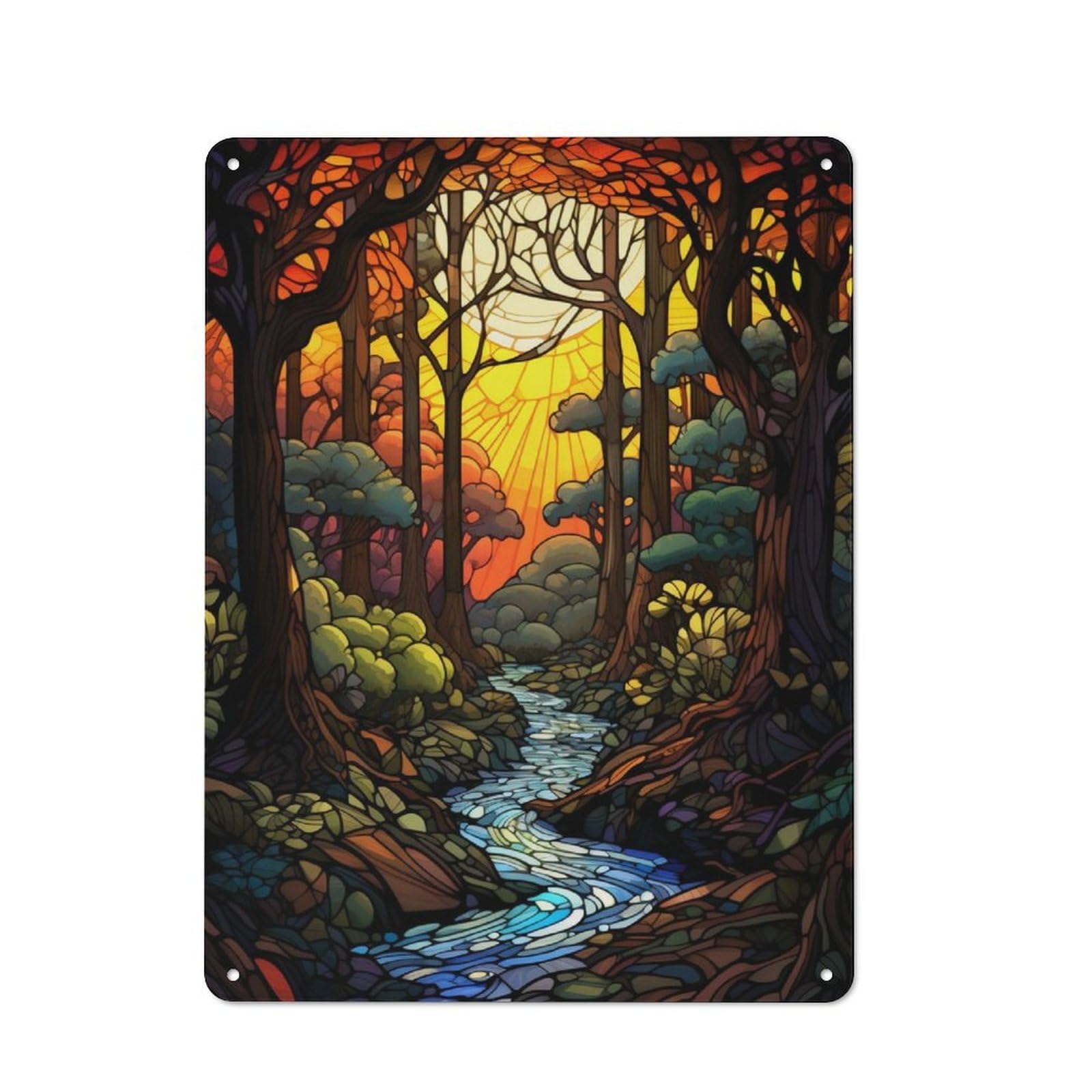 Classic The River at Dusk Decorative Tin Plaque 40x30cm, Bar Wall Plaque for Diner, Restaurant, Shed Or Kitchen