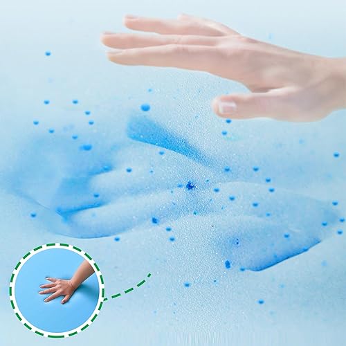 Miniatura 4 de Cubrecolchón de espuma viscoelástica de gel refrescante de 2.43.5 pulgadas de grosor, cubrecolchón de espuma viscoelástica Queen, cubrecolchón de