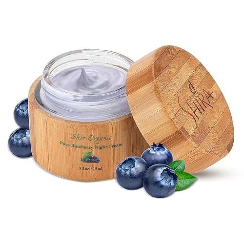 Shira Shir-Organic Pure Blueberry Night Cream para piel nutrida sin arrugas y radiante con fórmula orgánica antienvejecimiento deja la piel suave