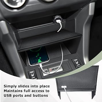 HGWEI Center Console Organizer Compatible with Subaru Forester 2013-2018 Interior Accessories, Front Gear Shift Storage Tray with Dual-Layer Design Removal Compartment Divider Insert Black