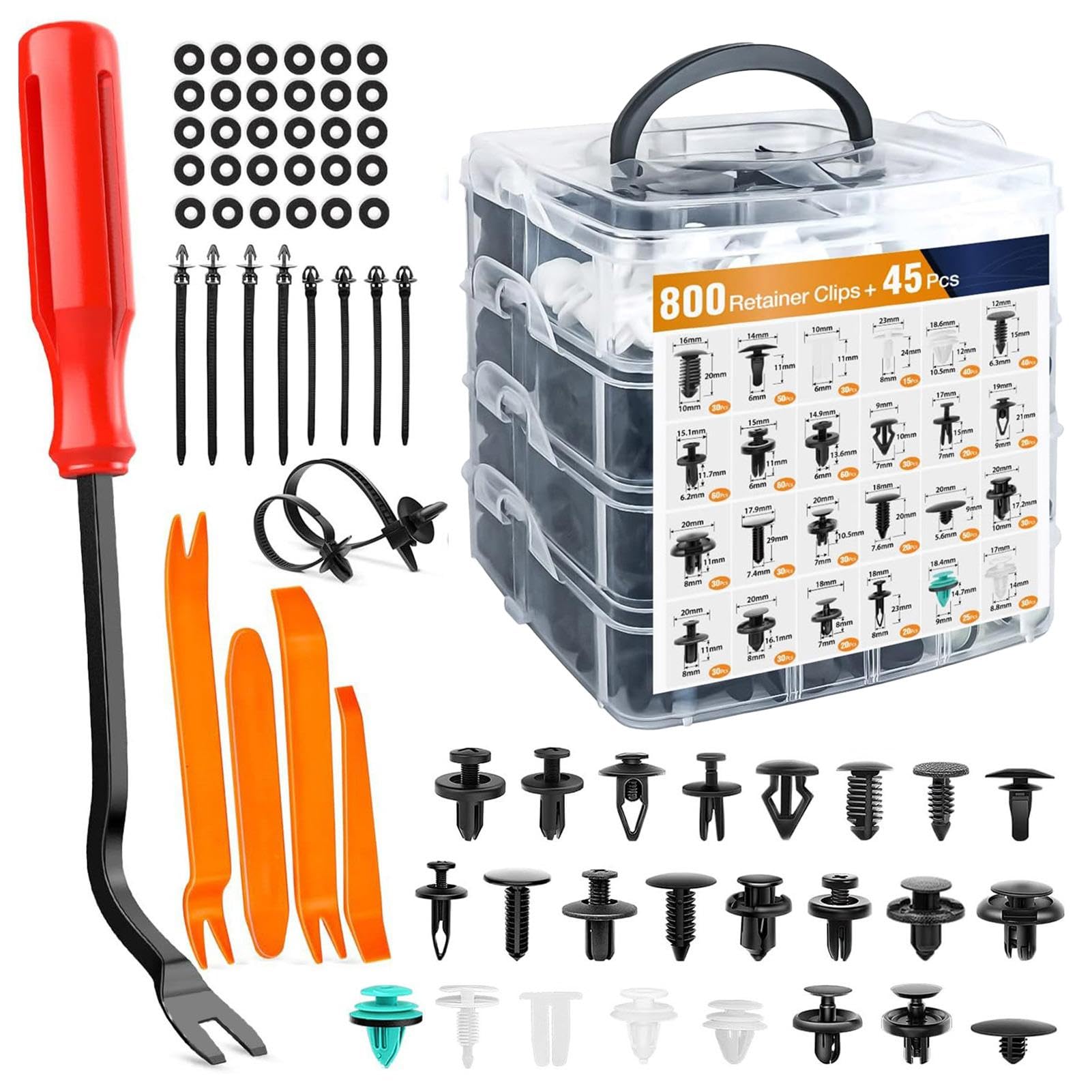 Clip per pannello porta, clip di fissaggio per auto - Kit di fissaggio automobilistico 845 pezzi Clip per paraurti,Clip per auto, dispositivi di fissaggio a pressione automobilistici per la maggior pa