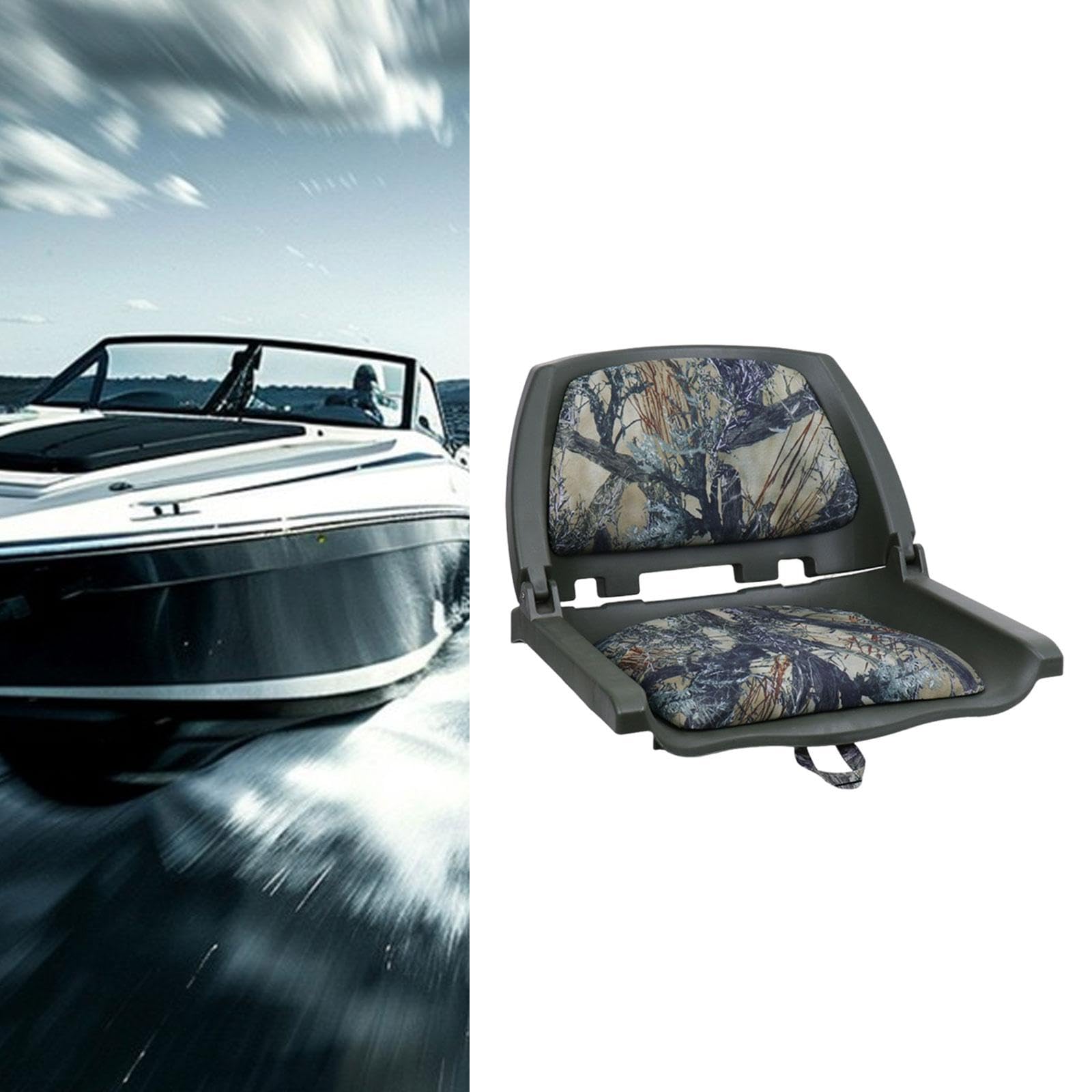 Okiyakusama Folding Boat Seat Replacement Premium Practical, Easy to Clean, Easy to Install Waterproof Boat Cabin Seat Accessories, Style B