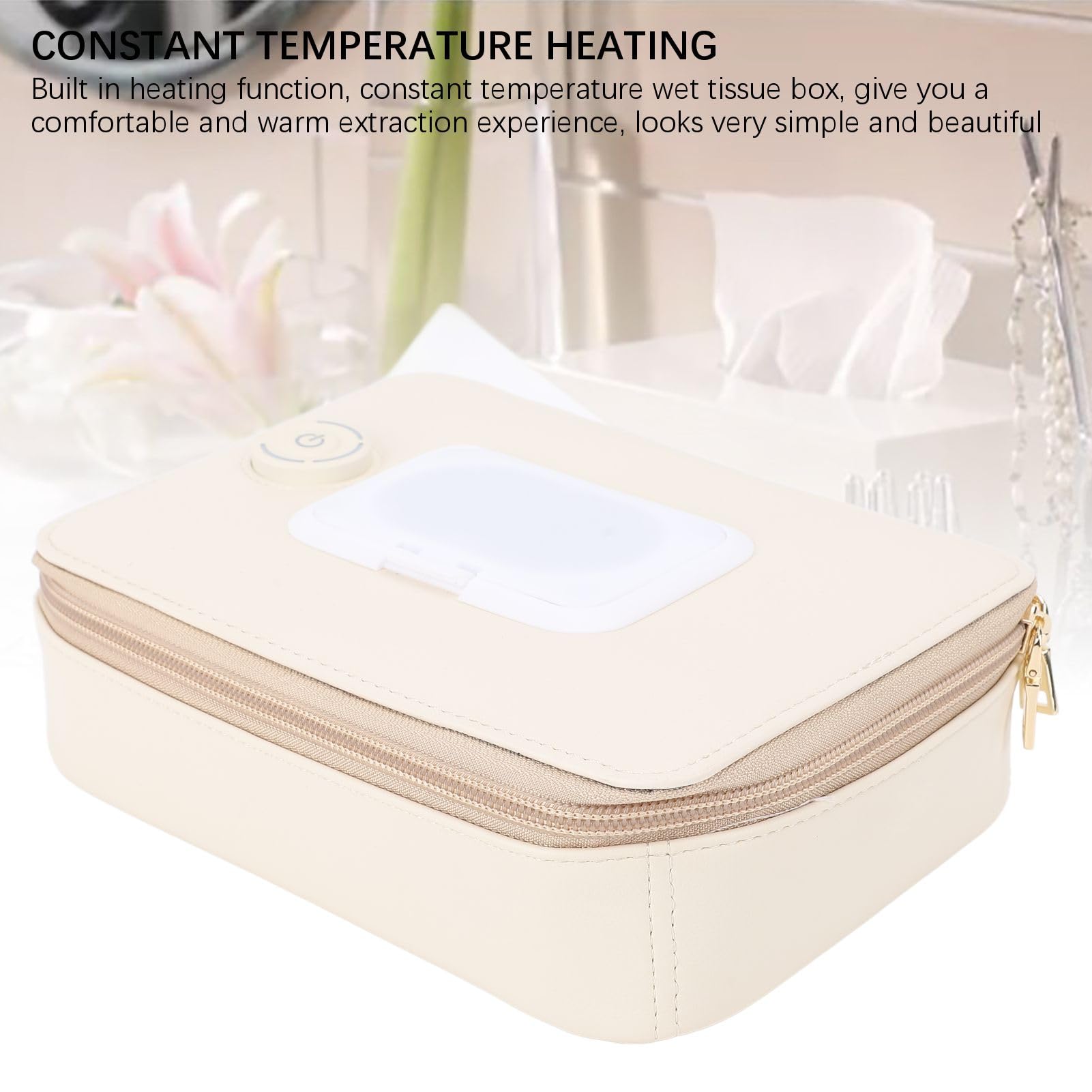 Generic Scaldasalviette, Scaldasalviette per Neonati in Pelle PU con Funzione di Riscaldamento Integrata, Scatola per Fazzoletti Umidi a Temperatura Costante per Casa, Viaggio,