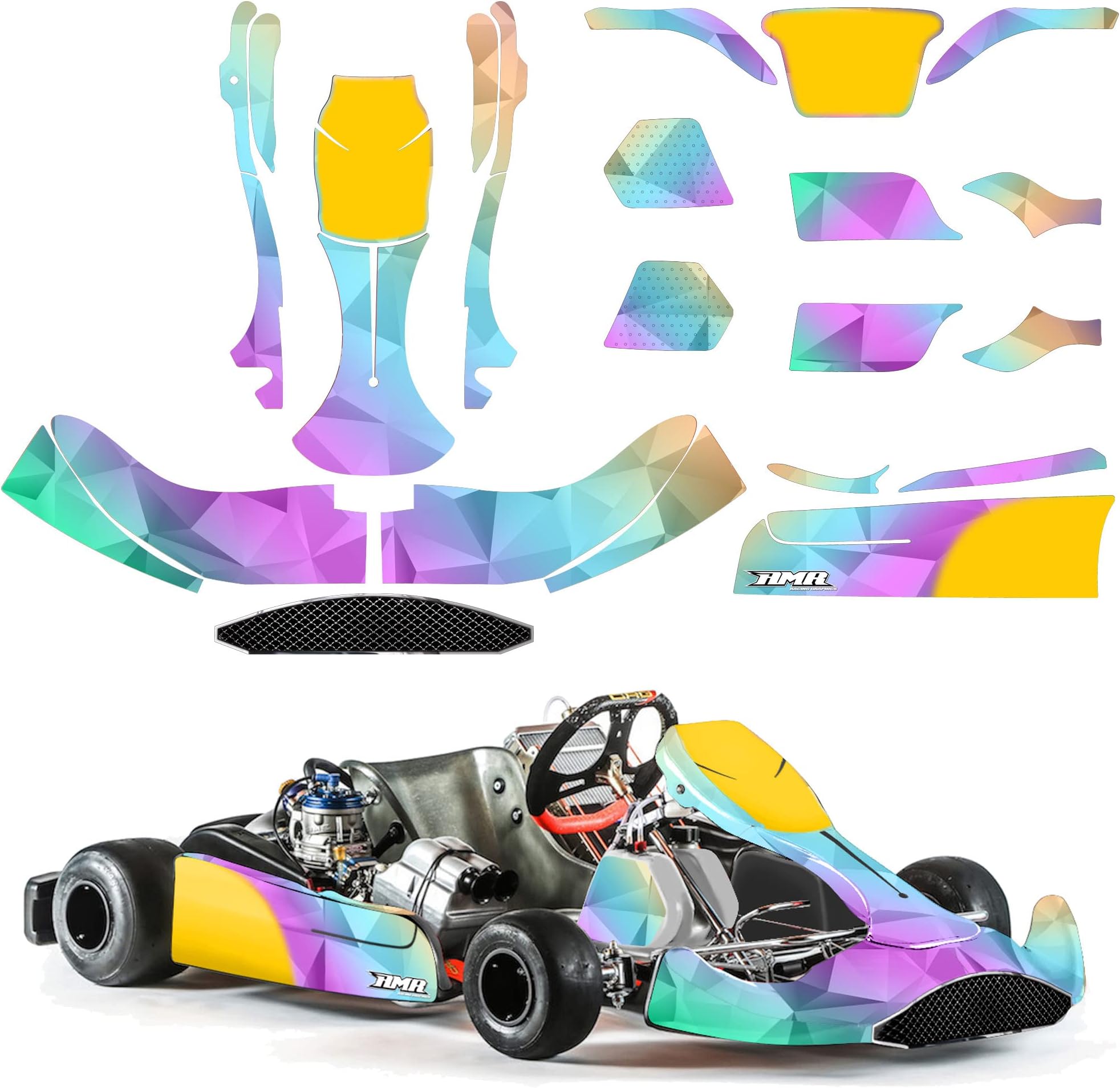 AMR Racing ゴーカート グラフィックキット ステッカーデカール CRG NA3対応 - スリック