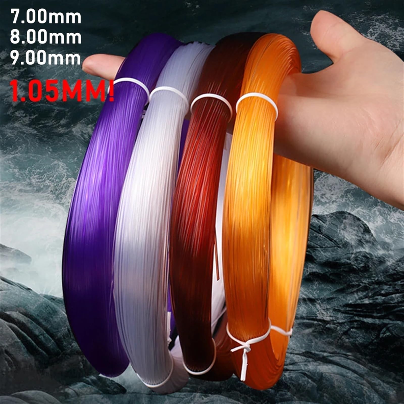 Filo da Pesca Lenza da Pesca in monofilamento di Origine in Nylon di Grandi Dimensioni 500M Lenza da Pesca in Mare da 115 libbre(D,1000M-0.80MM-68BL)