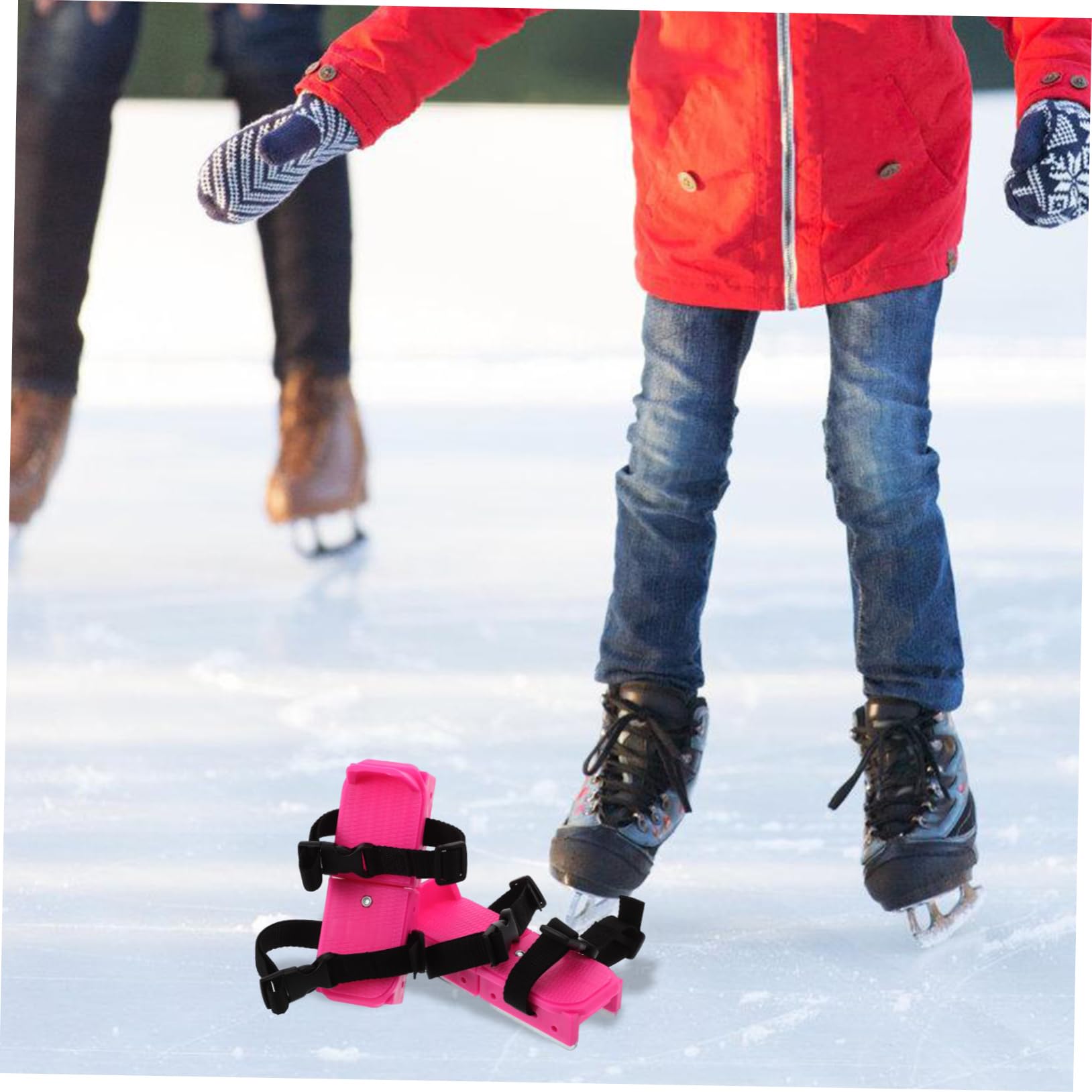 Abaodam Pattini da Ghiaccio Regolabili per Ragazzi, Scarpe Invernali Rosa in Pp+Metallo Design Facile, per Sport Invernali e Piste di Pattinaggio