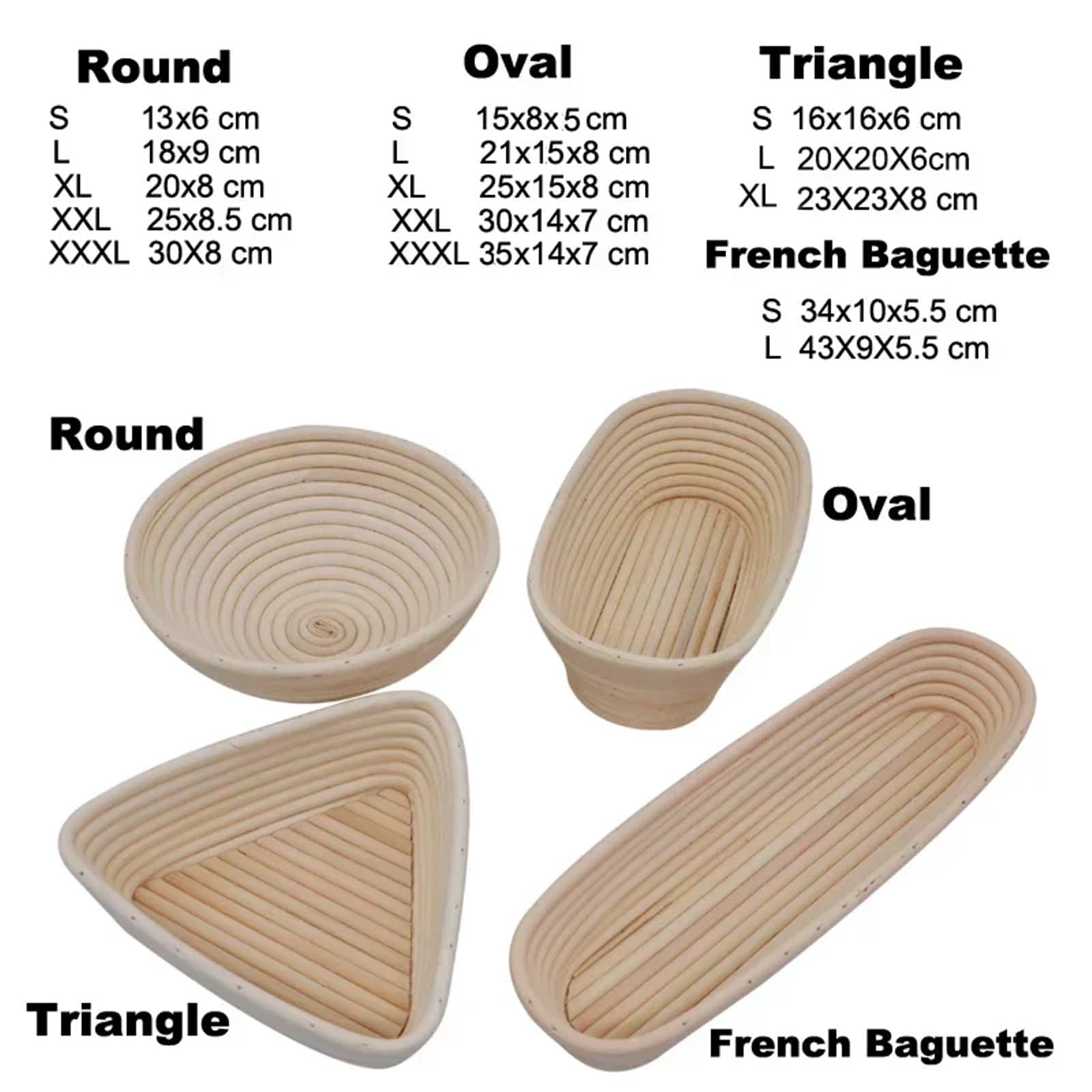 Kosz do proofingu chleba, Rattanowe kosze do wyrastania chleba, owalne, okrągłe, drewniane, w kolorze, wiele rozmiarów(Round 20X8cm)