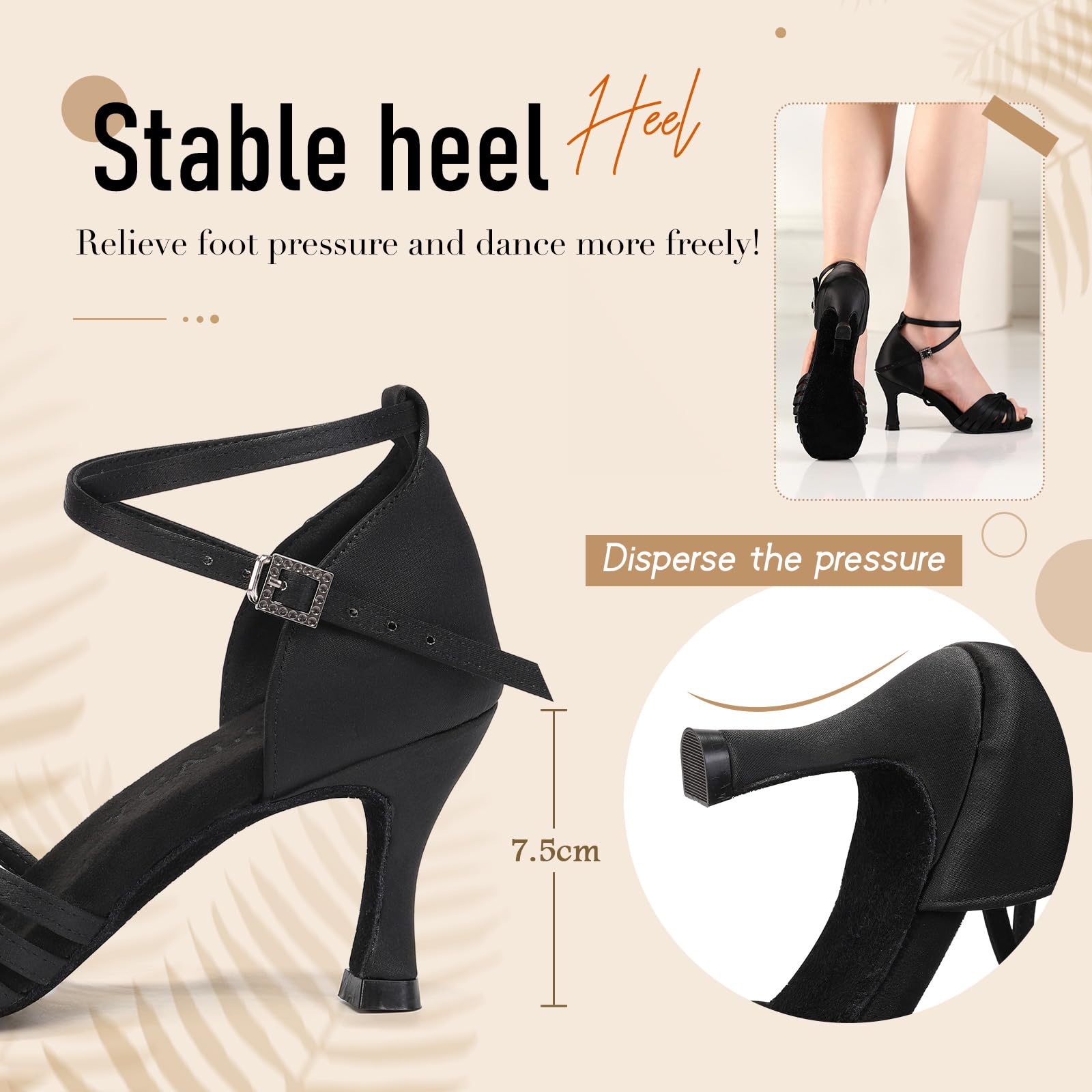 Latein Tanzschuhe für Damen Offene Zehen Salsa Tango Bachata Schuhe
