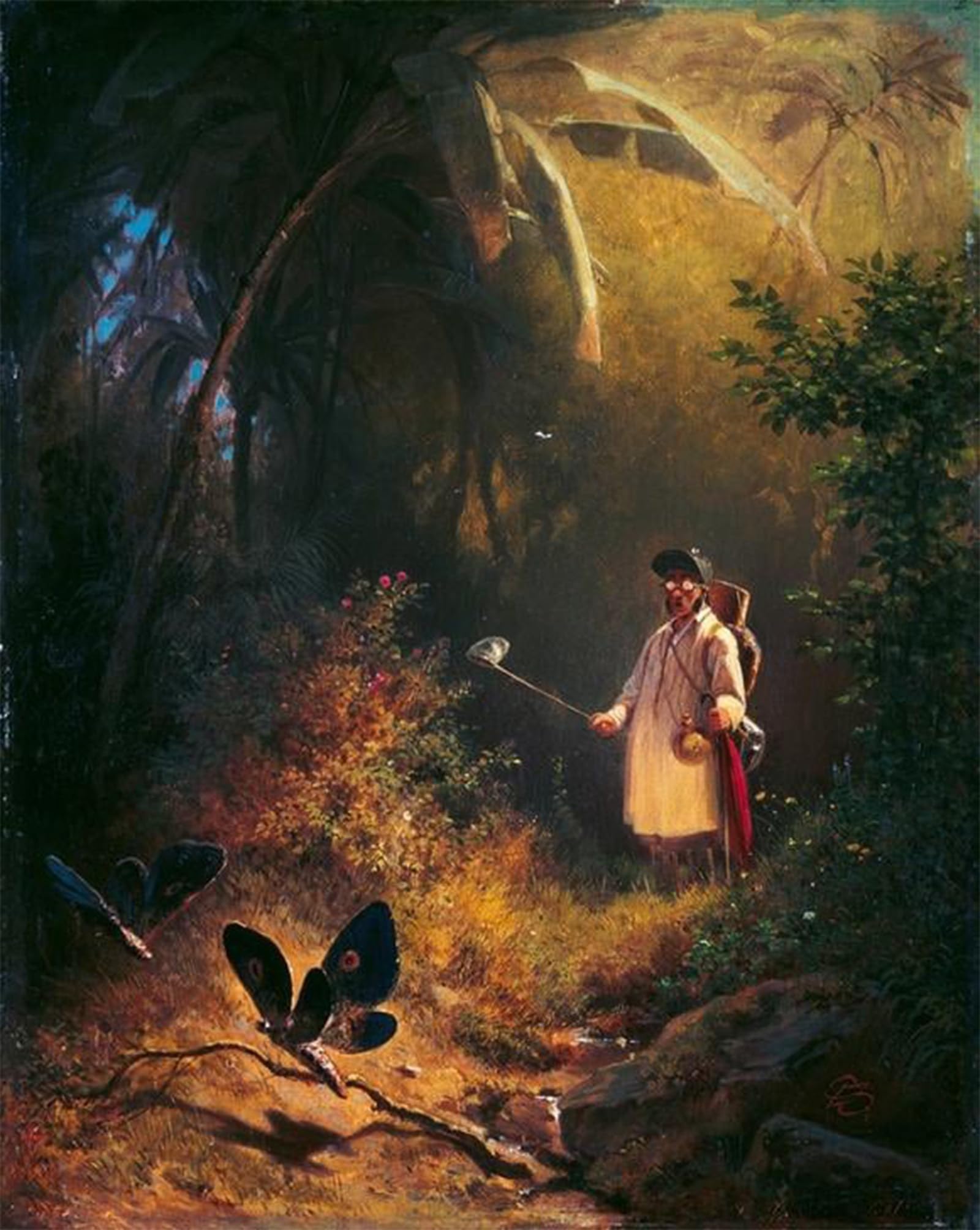 HRJUBWREE Classic Canvas Picture Art Canvas Print Modern Oil Painting catcher by Carl Spitzweg Artwork on Wall for Office Decor 60x90cm