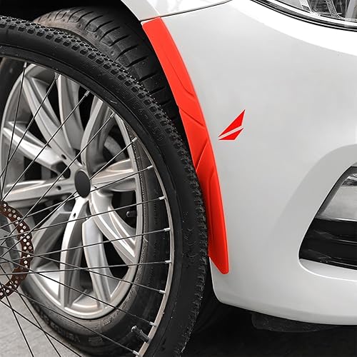 Miniatura 10 de 2 tiras de cejas para neumáticos de automóvil, tiras de borde de arco de guardabarros automático, tiras de silicona anticolisión autoadhesivas para