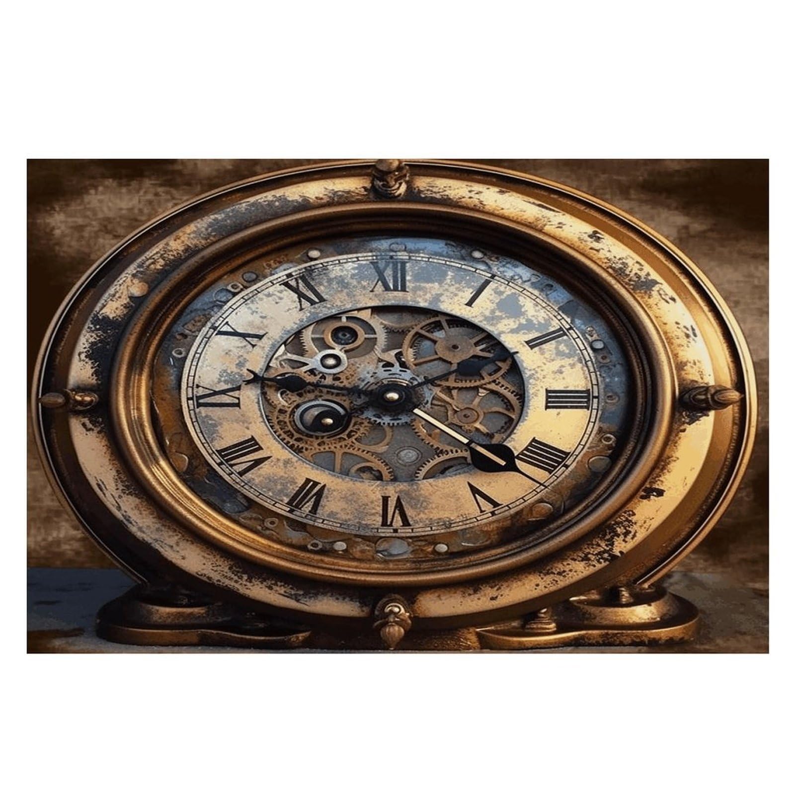 Steampunk Clock Placemats Non-Slip Heat Resistant Table Mats Flax Washable Cloth Place Mats Easy to Clean Premium Placemat for Kitchen Dining Table Decor Party Outdoor