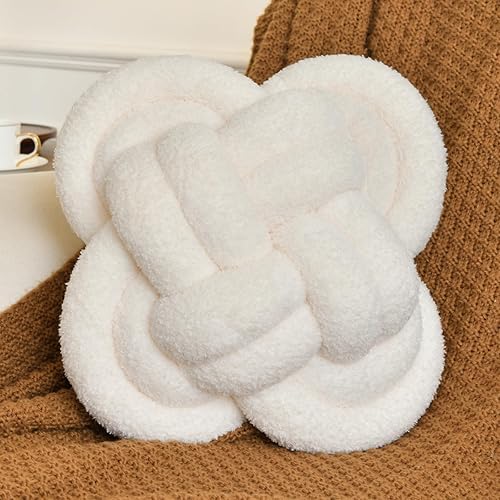 ZCNYCLAM Bola de almohada de nudo, almohadas cuadradas decorativas con forro polar de cordero suave para sofá cama, sofá, almohada anudada para el