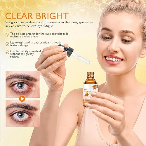 Miniatura 7 de Hidratación para el cuidado de los ojos de miel, hidratación natural con miel de abeja, hidrata refresca los ojos, fórmula suave para uso diario