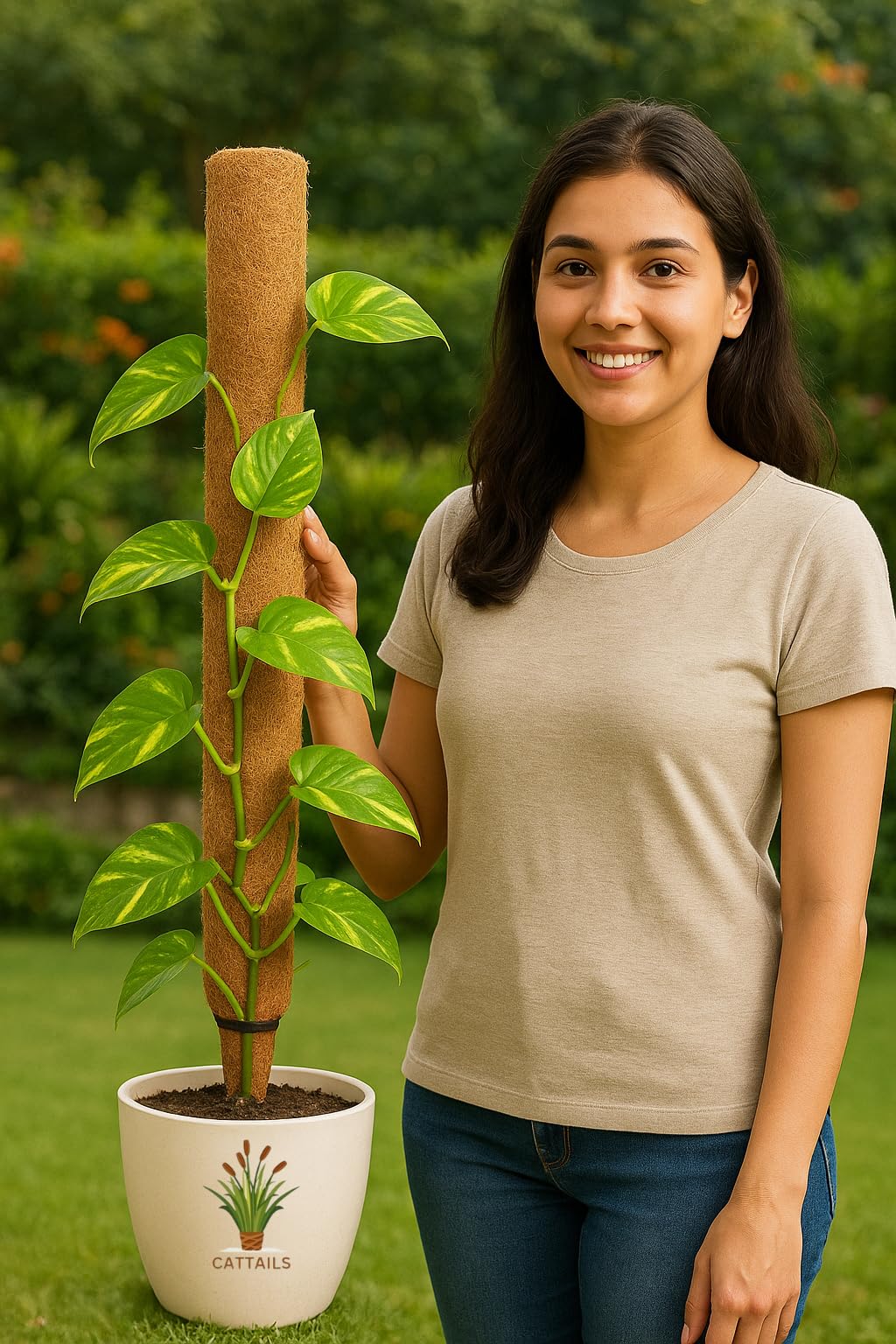 Moss Stick – Natural Coco Coir Pole for Climbing Plants | Green Grass Support Stick for Indoor & Outdoor Use | Ideal for Money Plant for Balcony Home & Garden (Pack of 4, 4 Feet)-image-47