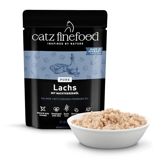 Foto 2 de 8 de catz finefood Purrrr Salmon Monoproteína Comida húmeda para Gatos N° 105 para Gatos sensibles a la nutrición
