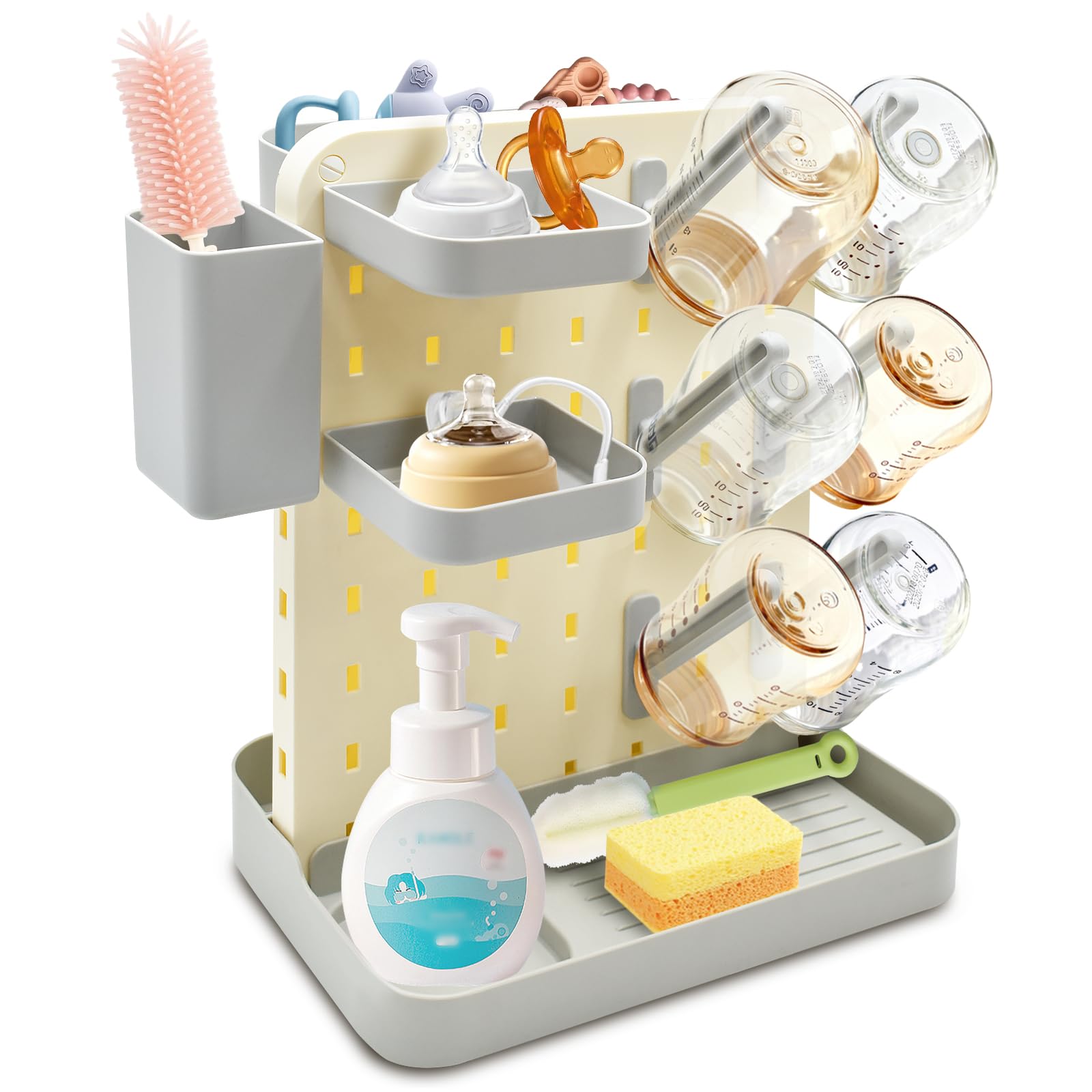 YTACREA Baby Bottle Drying Rack, Grey, Standard