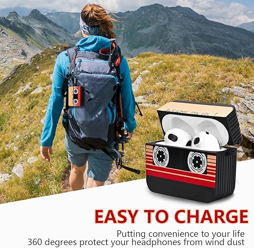 Miniatura 7 de Lindas fundas para AirPod 3 con llavero, divertido diseño de cinta de casete suave cubierta protectora completa para AirPods de tercera generación