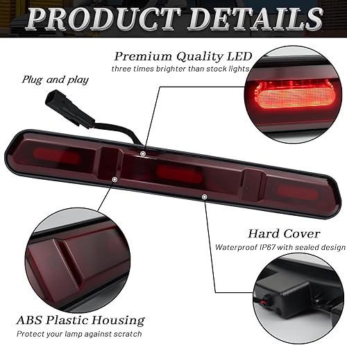 Miniatura 5 de Kit de luz trasera de barra de luz de montaje alto para Ford Bronco 2021 2022 2023 3ª tercera luz de freno LED, accesorios Bronco