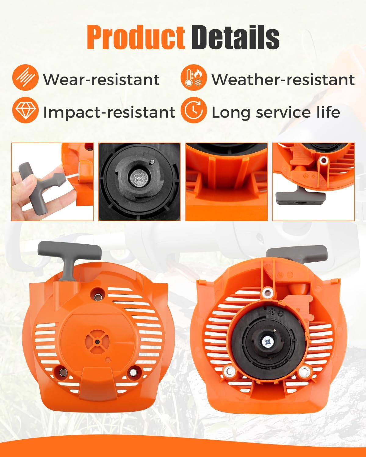Fit for Husqvarna 525L 525LS 525LST 525RS String Trimmer Recoil Starter Assembly with Pull Cord, Replacement 578992501 596249001