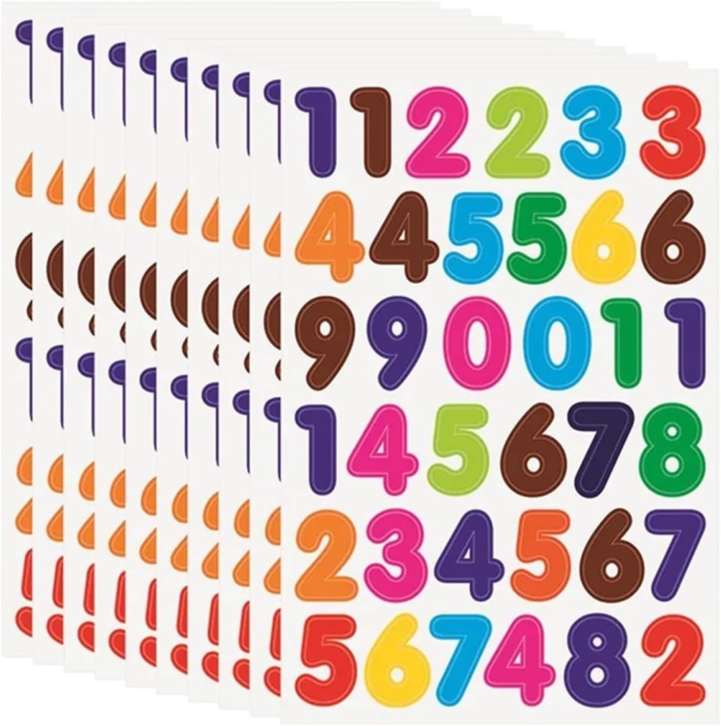 Self Adhesive Number Stickers 100 Sheets Sticker Toys Colorful Number Letter Handmade DIY Decorative Stickers(SZ)