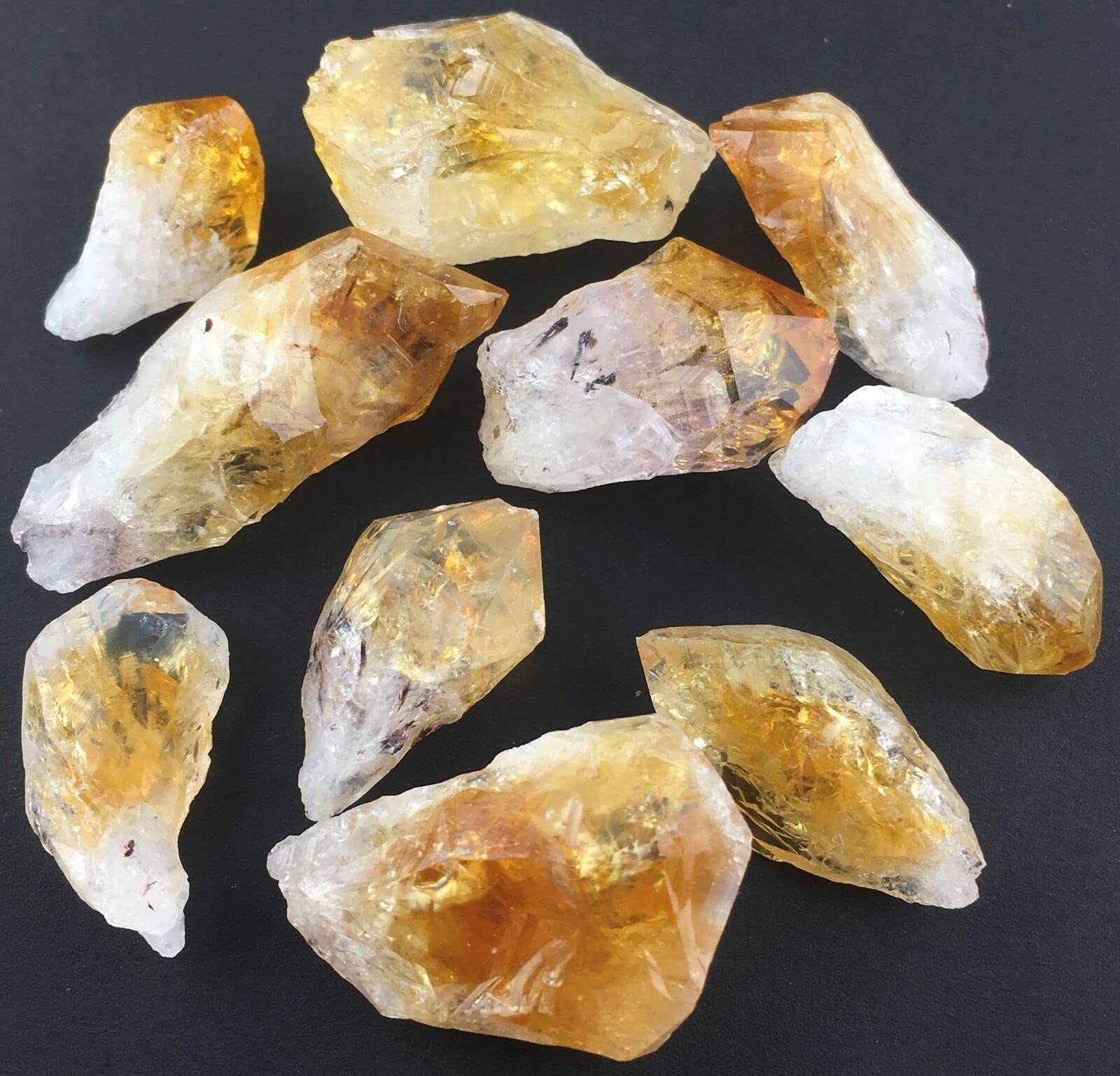 TENET - pietra grezza naturale per cristalloterapia meditazione reiki (PUNTA DI QUARZO CITRINO MADERA)