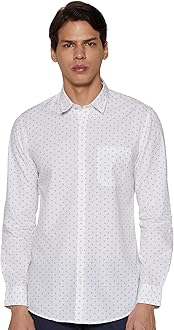 Peter England Men's Everyday Ditsy Print Slim Fit Full Sleeve Casual Shirt | 100% Cotton