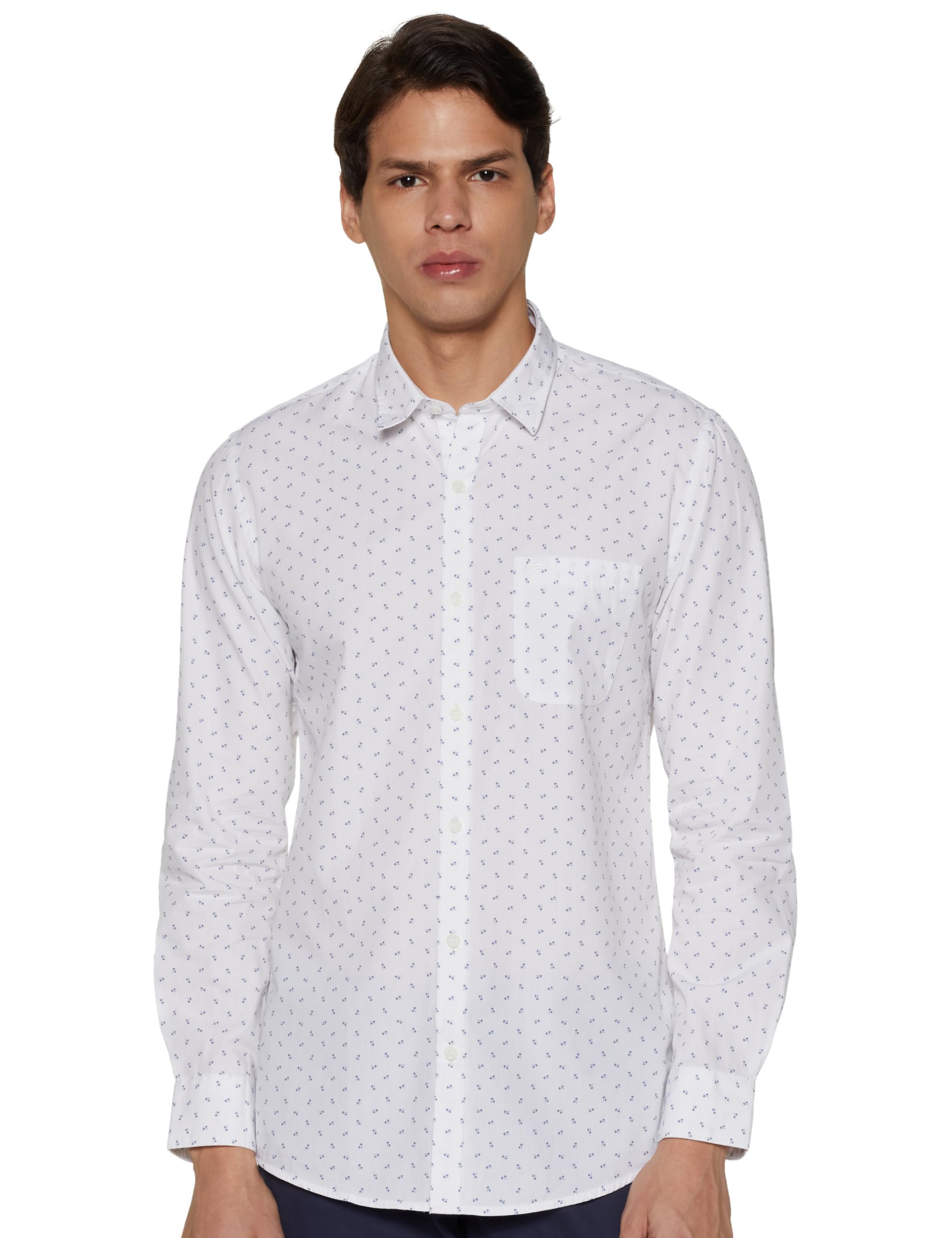 Peter England Men's Everyday Ditsy Print Slim Fit Full Sleeve Casual Shirt | 100% Cotton
