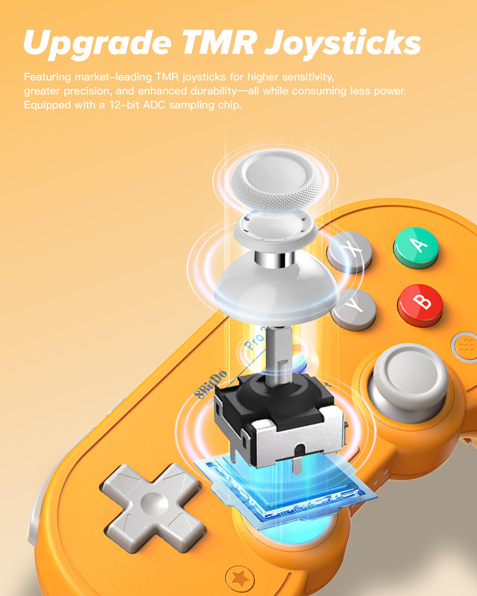 8Bitdo Pro 3 Controller Bluetooth con Joystick TMR, Pulsanti ABXY Intercambiabili, Pulsanti Posteriori Pro, Dock Ricarica, Grilletti Effetto Hall per Switch/Switch 2, Windows, Apple, SteamOS, Android