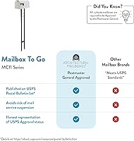 Vista 6 de Architectural Mailboxes Buzón de correo de metal de acero resistente a la intemperie para exterior con poste, blanco, buzón mediano en la acera