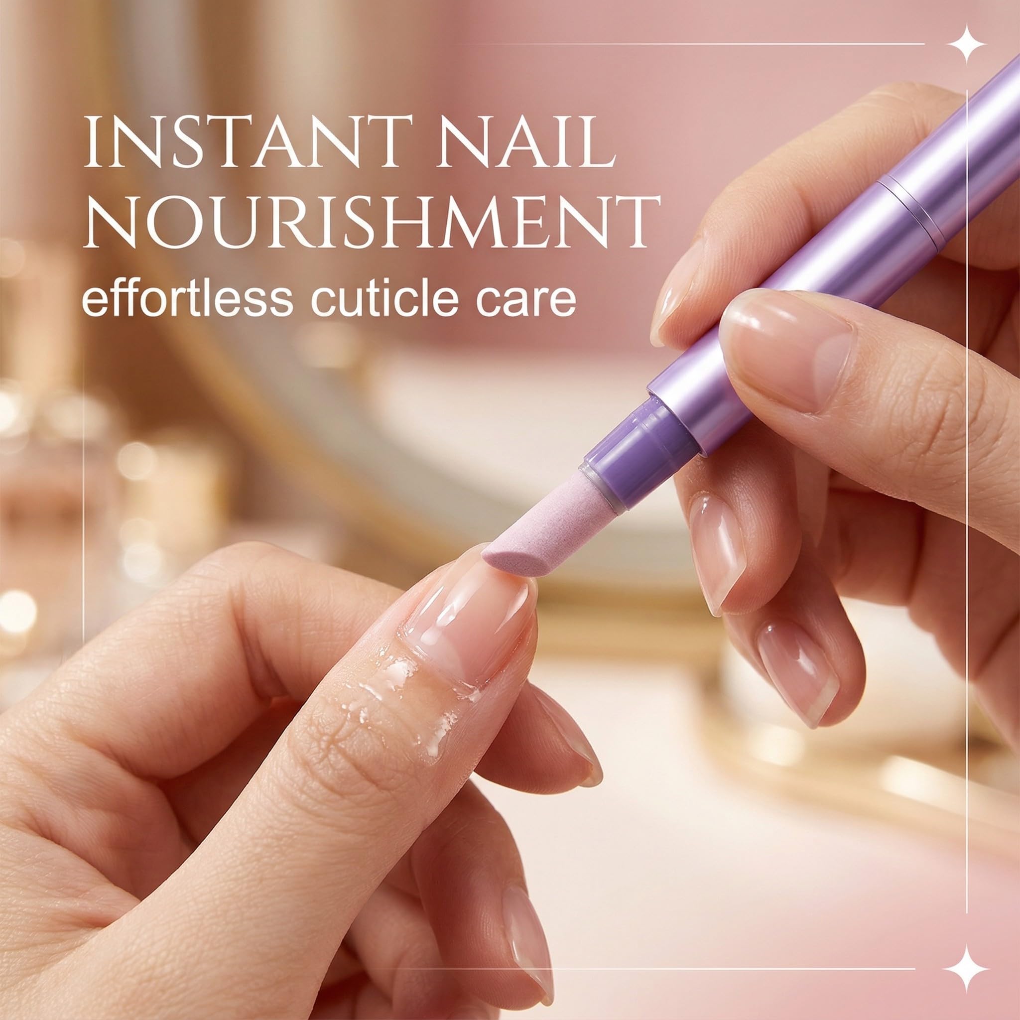Penna per la Cura delle Unghie 3-in-1, con Punta in Ceramica, Penna per Rimuovere Cuticole, Olio per Cuticole per Unghie Secche e Rovinate