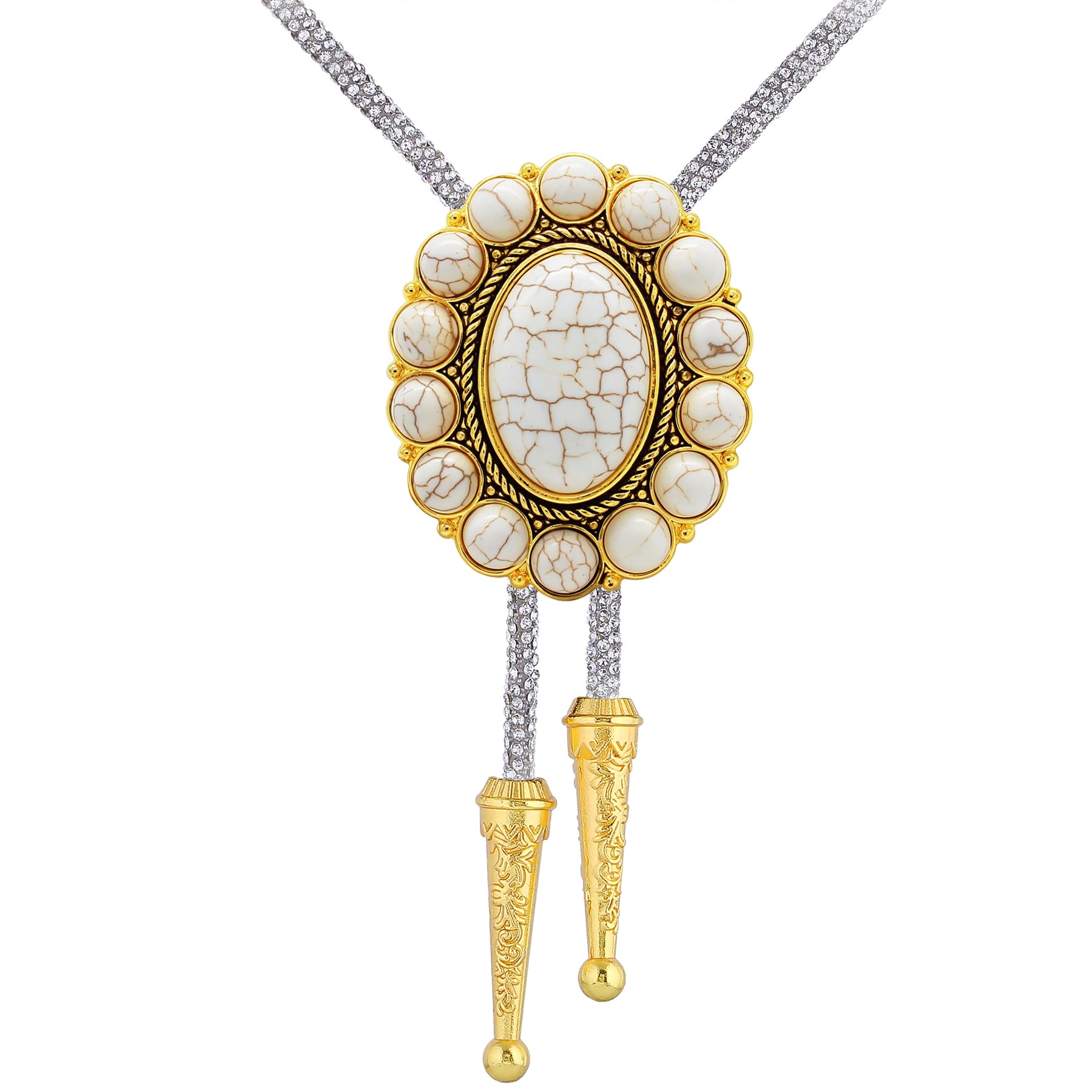 GelConnie Bolo Tie for Men Women Western Cowboy Turquoise Leather Necktie